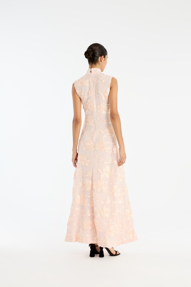 ROTATE ロテート ワンピース Floral embellished 1049617 クロップド丈ニット×フラワー柄ワンピース(505125617) | AND