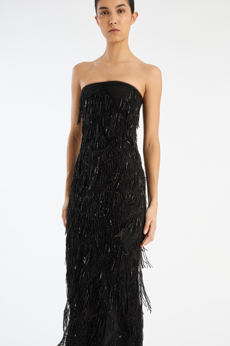 Sequins Midi Tube Dress Black - ROTATE Birger Christensen