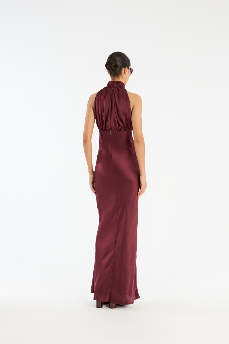 Sleeveless Silk Dress Burgundy - ROTATE Birger Christensen