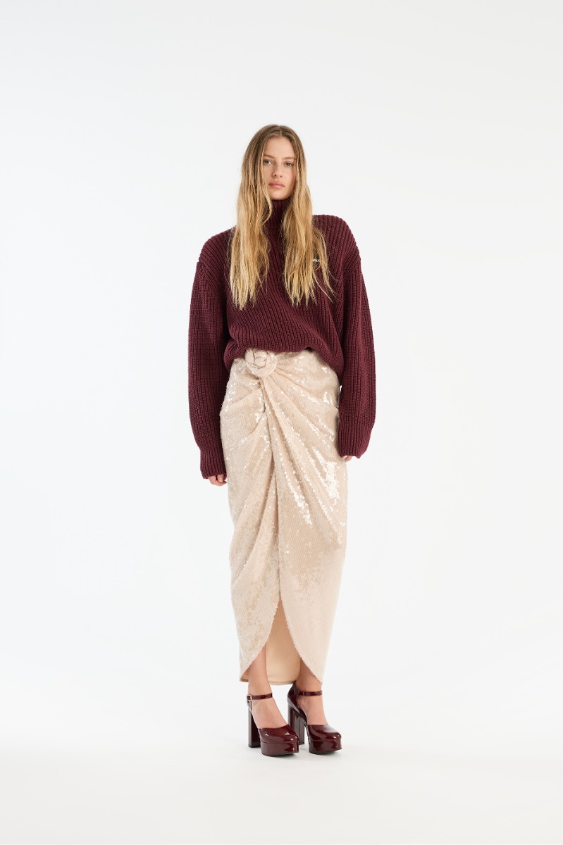 Flower Maxi Skirt Bright White