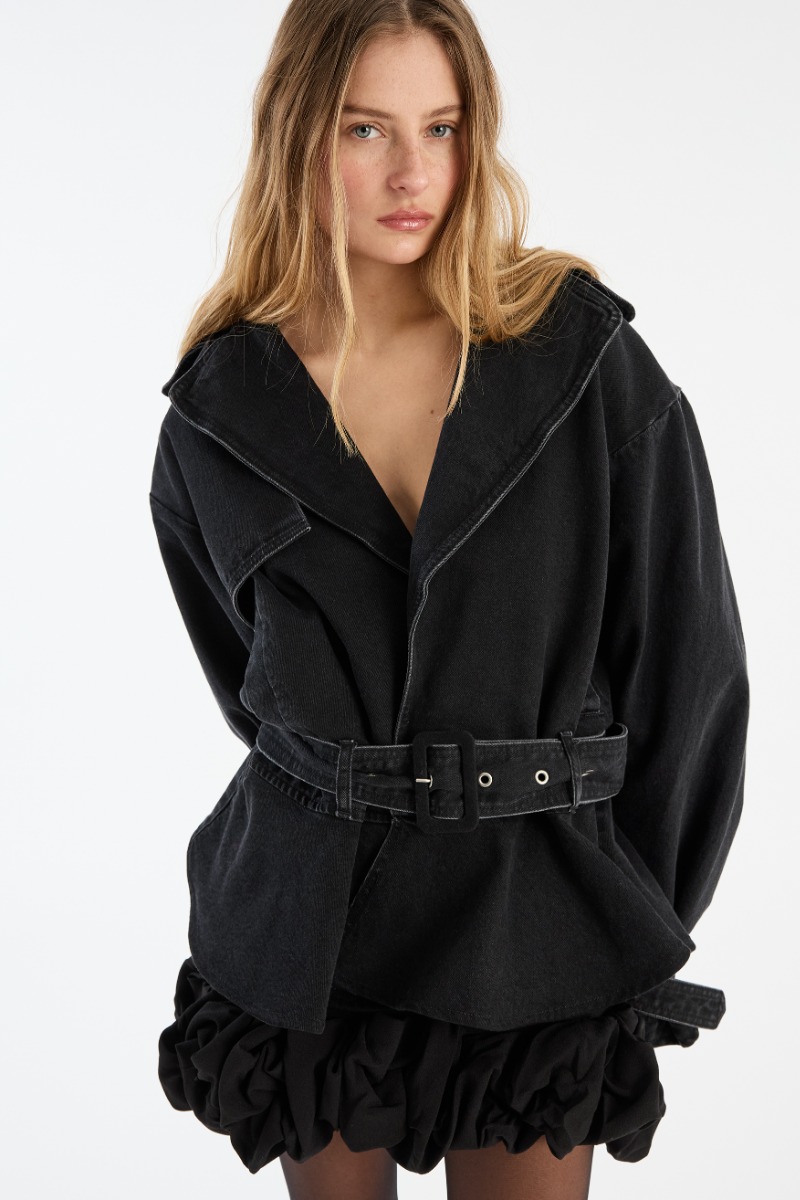 Pleated Bomber Jacket Black - ROTATE Birger Christensen