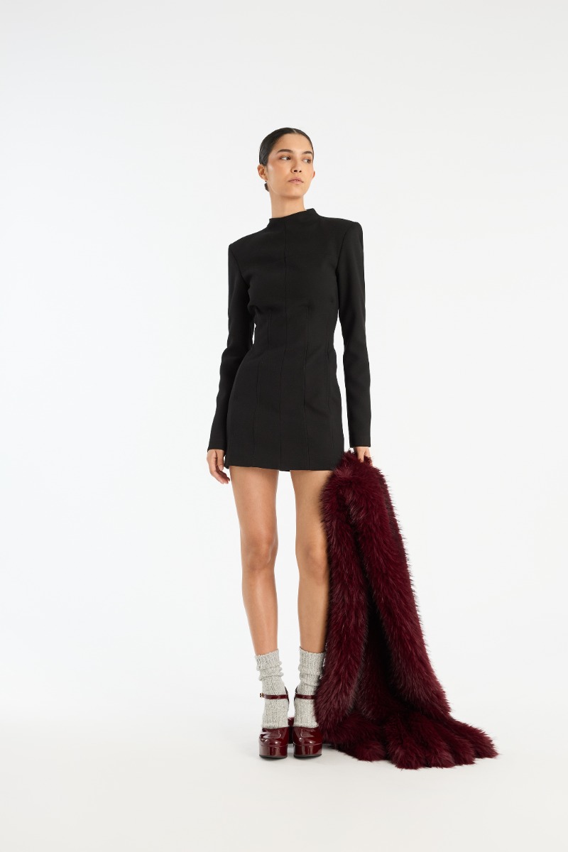 Satin Bow Dress Black - ROTATE Birger Christensen