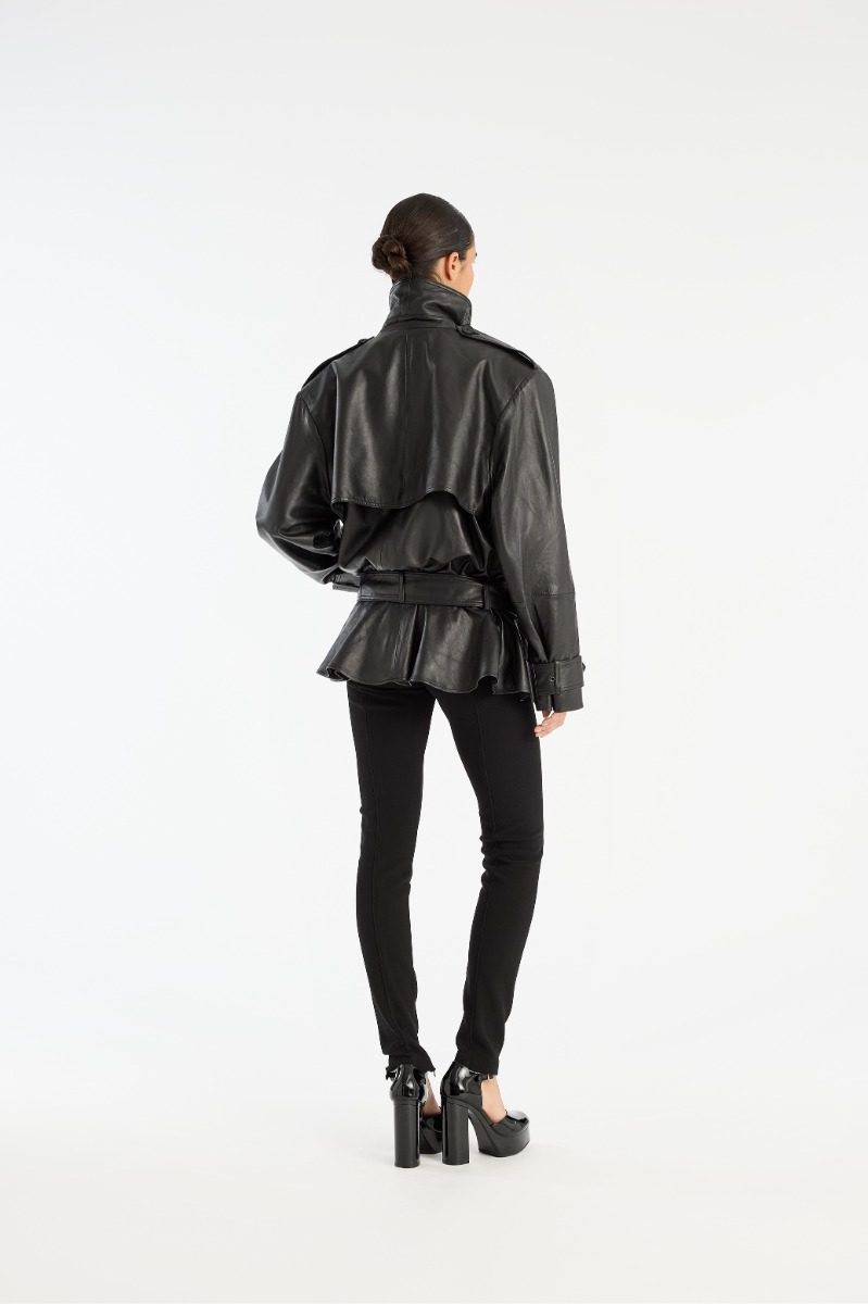 Biker Leather Jacket Black - ROTATE Birger Christensen
