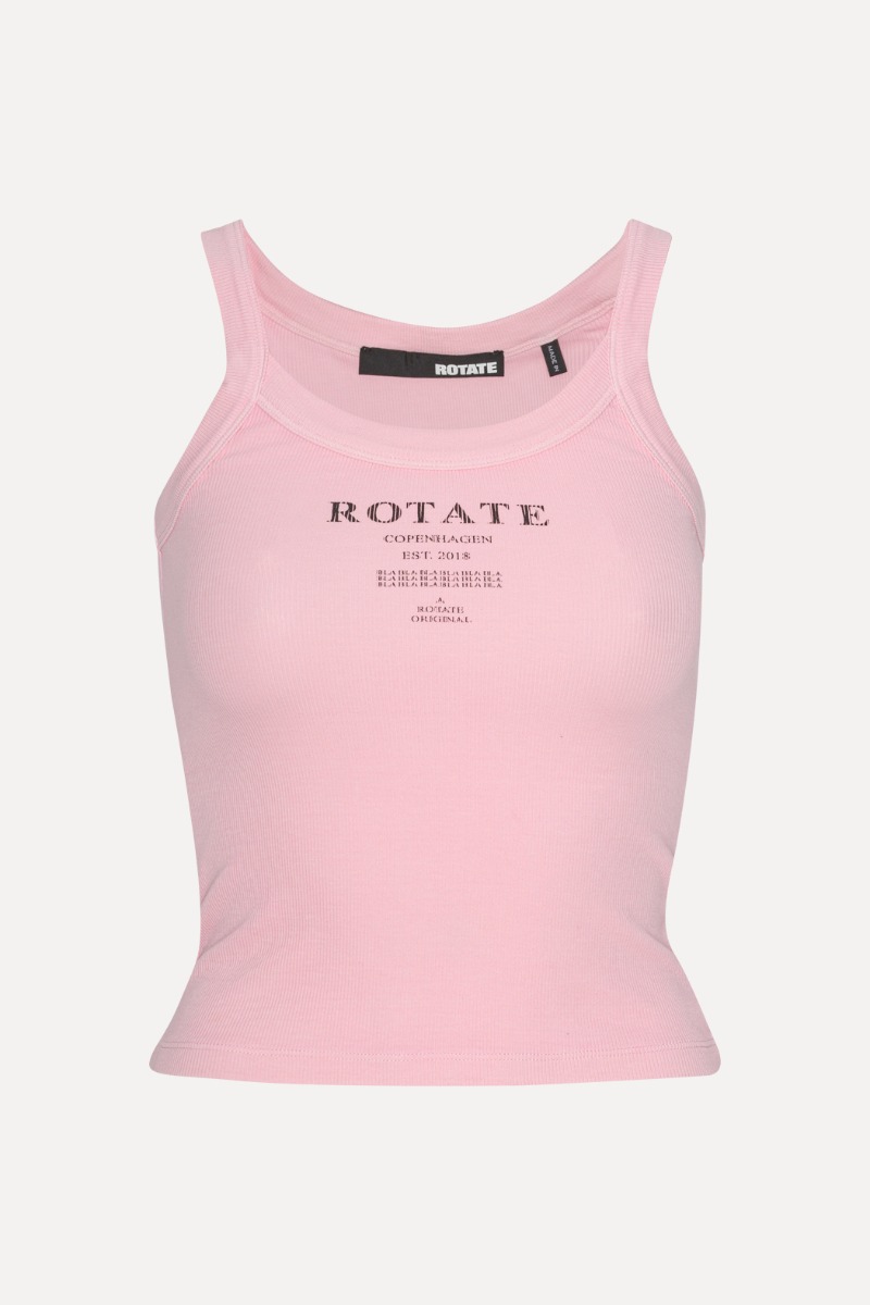 Ribbed Tank Top Light Pink - ROTATE Birger Christensen