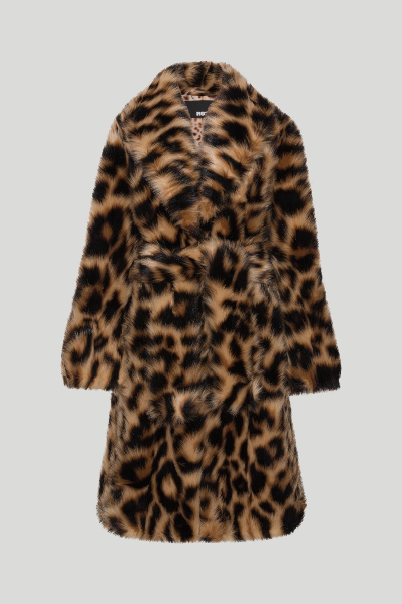 Faux Fur Coat Leopard Print