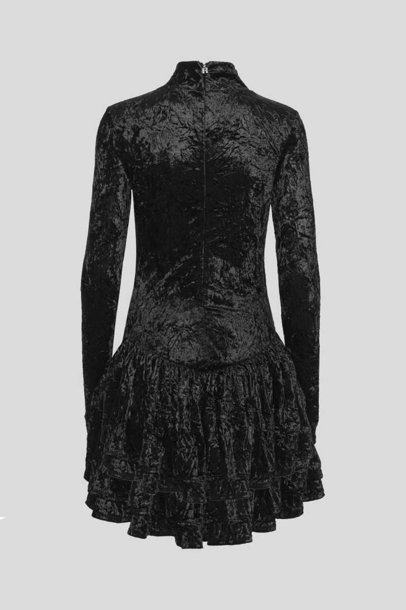Velvet Mini Dress Black | ROTATE Birger Christensen