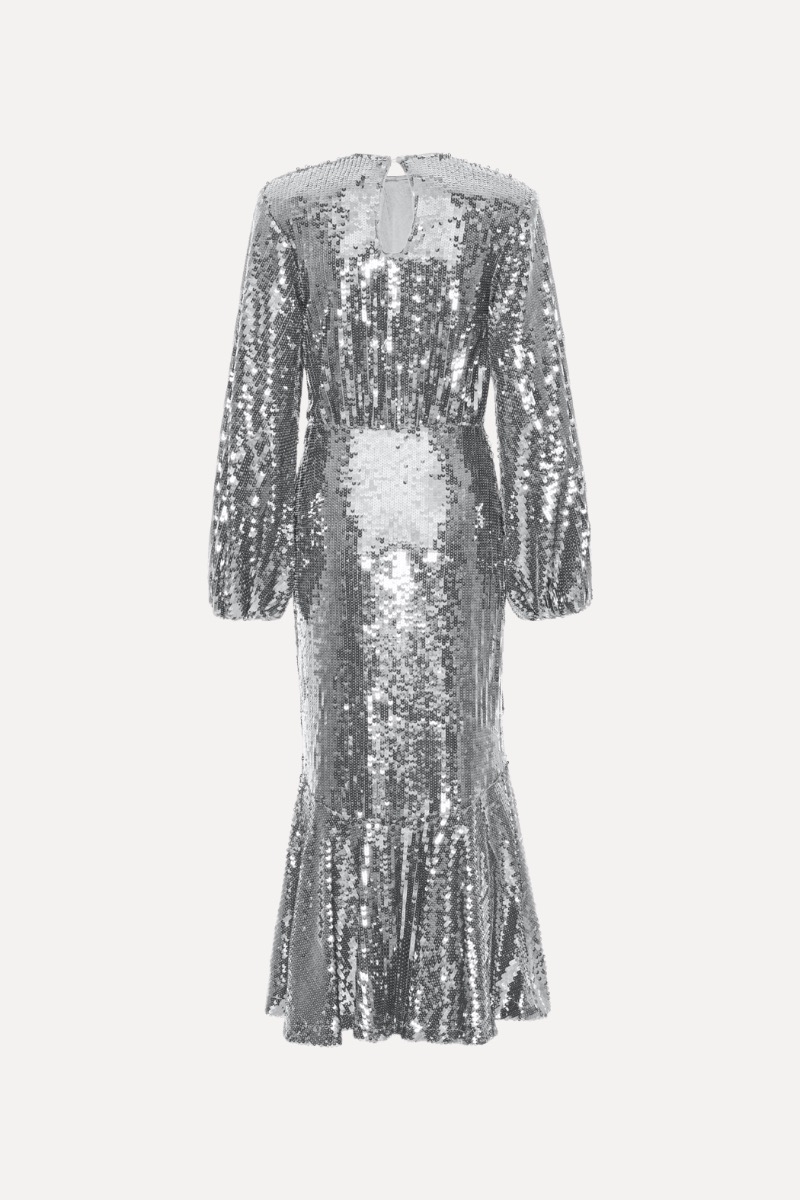 【Rotate】 Sequined maxiドレス Rotate White Sequins Maxi Dress Silver | Contemporary Ready