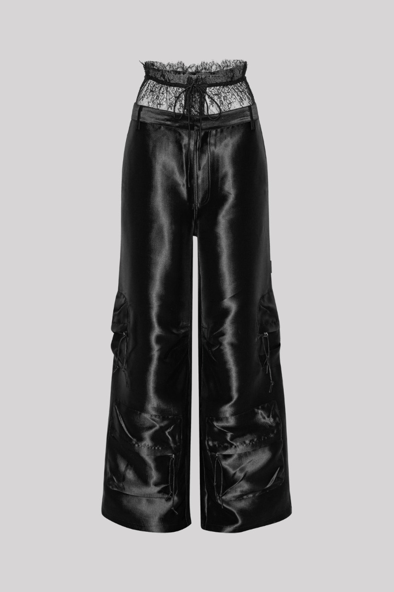 Shiny Cargo Pants Black | ROTATE Birger Christensen