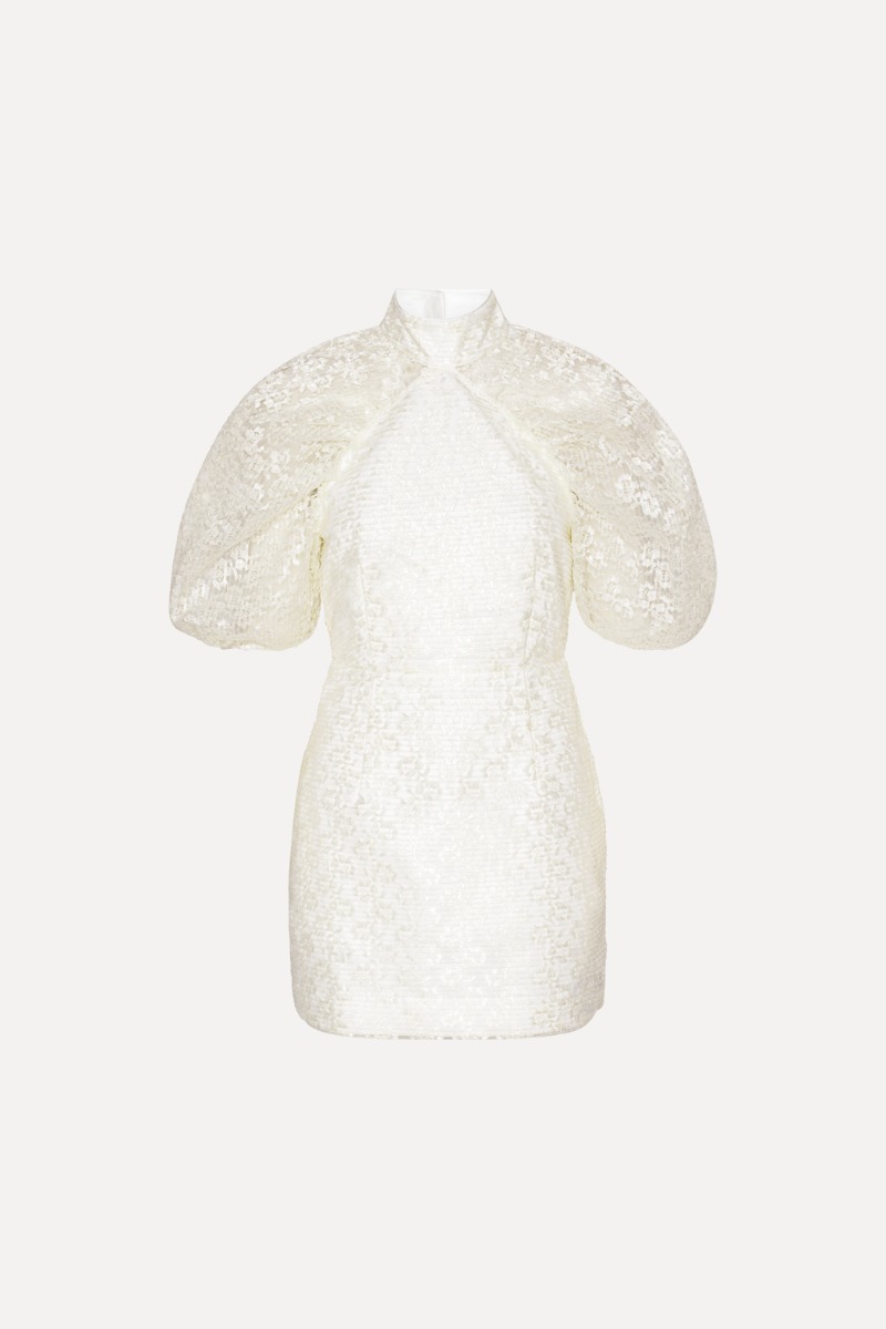 ワンピース ROTATE BIRGER CHRISTENSEN Lace dress ROTATE BIRGER CHRISTENSEN Recycled plissé-lace mini dress