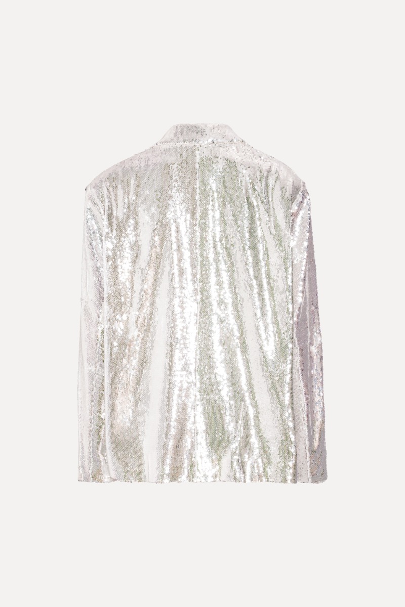 Sequins Loose Fit Blazer White - ROTATE Birger Christensen
