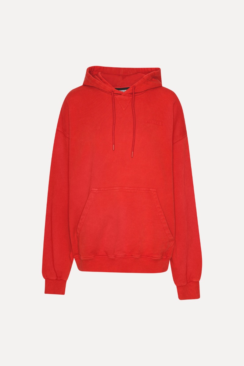 Sweat Cropped Hoodie Red ROTATE Birger Christensen