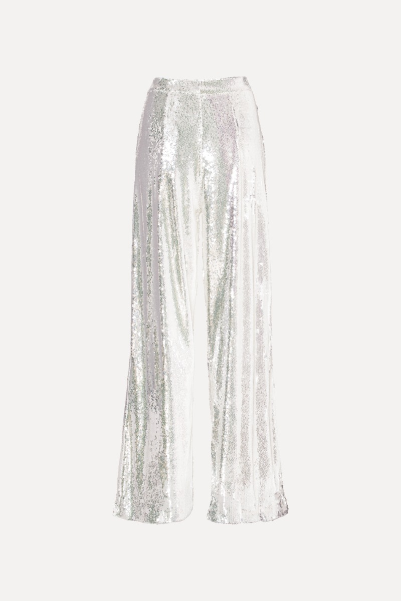 Low Waist Wide Leg Pants White - ROTATE Birger Christensen