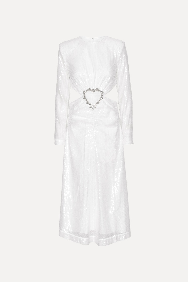 ROTATE ワンピース Bridal sequined cutout midi dress990951 Bridal sequined cutout midi dress in white - Rotate | Mytheresa