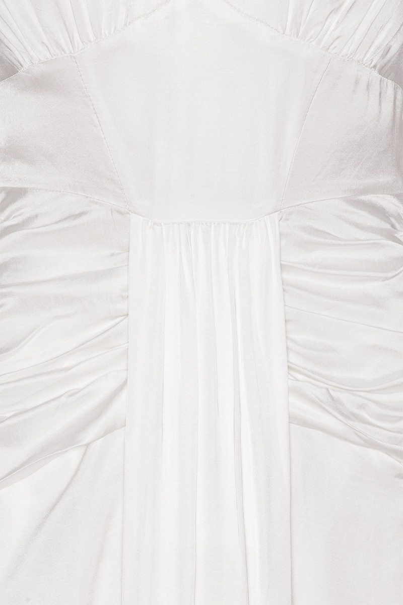 Satin V-Neck Midi Dress White - ROTATE Birger Christensen