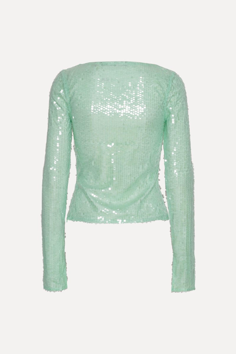 Mint green sequin top clearance