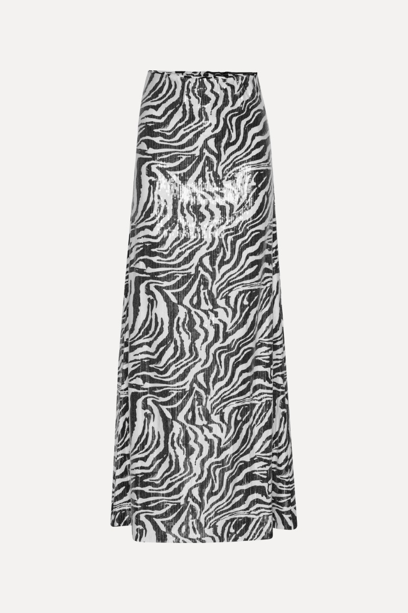Sequins Maxi Skirt Zebra Print ROTATE Birger Christensen