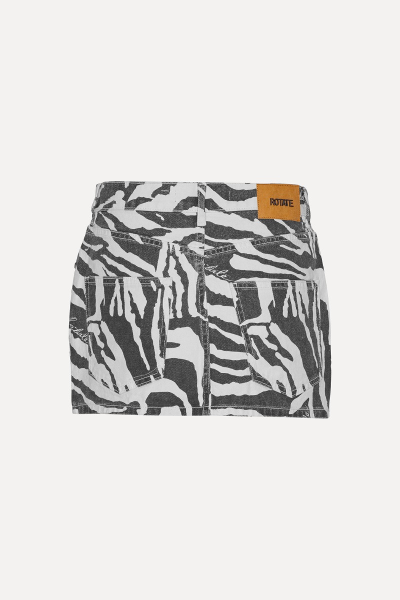 Printed Denim Skirt Zebra ROTATE Birger Christensen