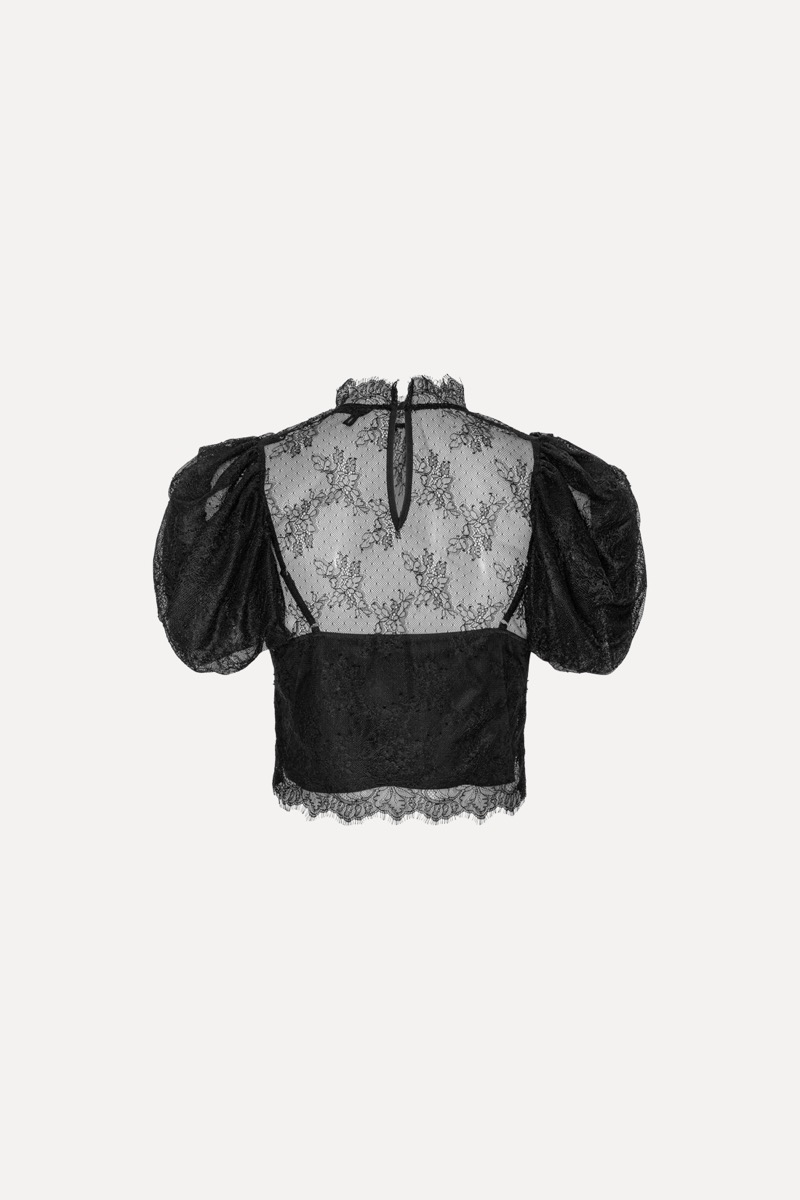 Lace puff sleeve top clearance