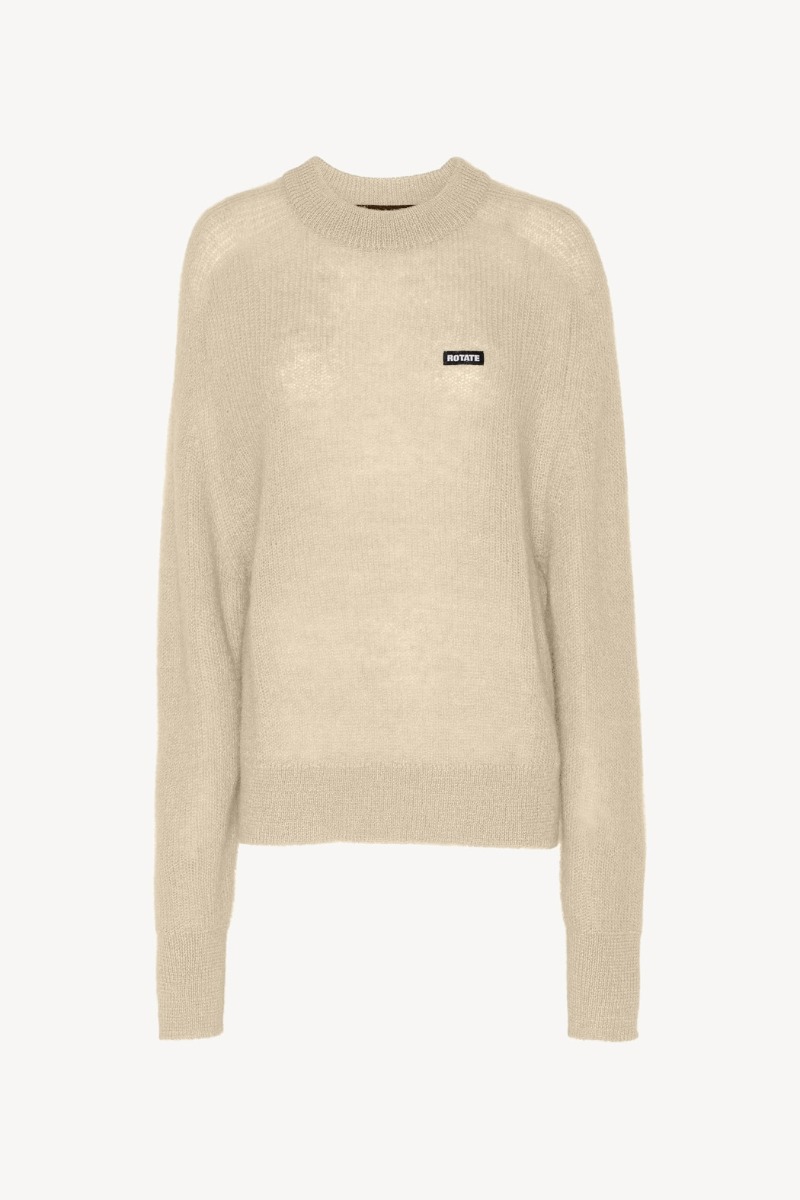 Light Knit Logo Sweater Creme - ROTATE Birger Christensen