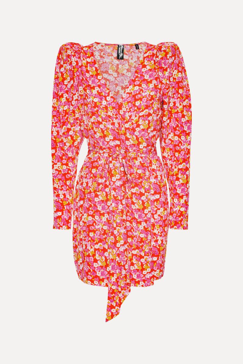 Rotate ruched jacquard mini dress on sale
