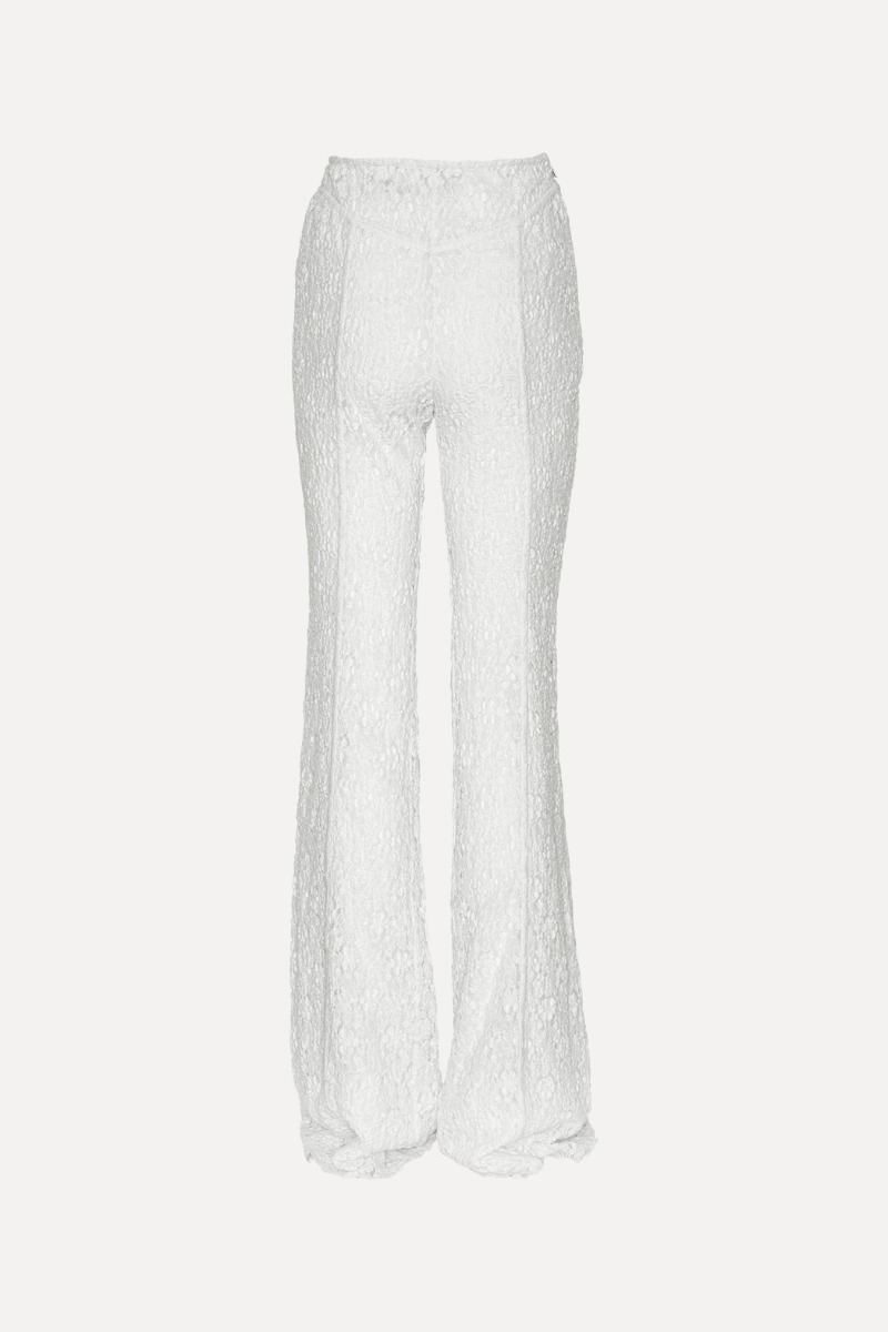 Lace Flared Pants Bright White - ROTATE Birger Christensen