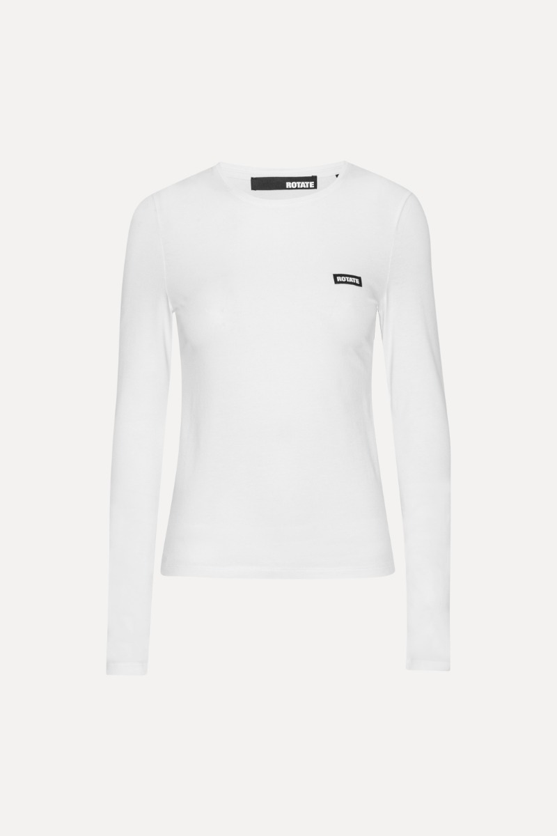 Long Sleeve T shirt White ROTATE Birger Christensen