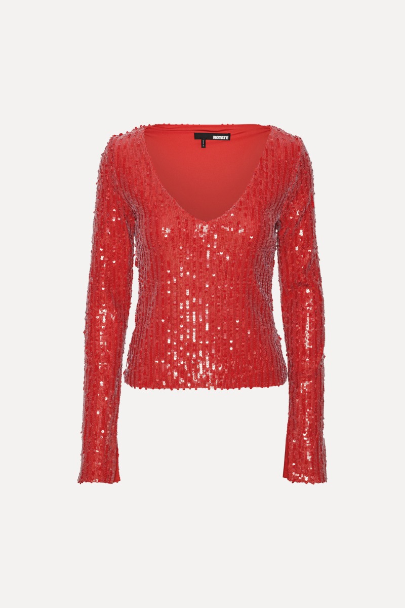 Red sequin t shirt on sale