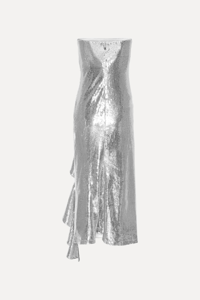 【Rotate】 Sequined maxiドレス Rotate White Sequins Maxi Dress Silver | Contemporary Ready
