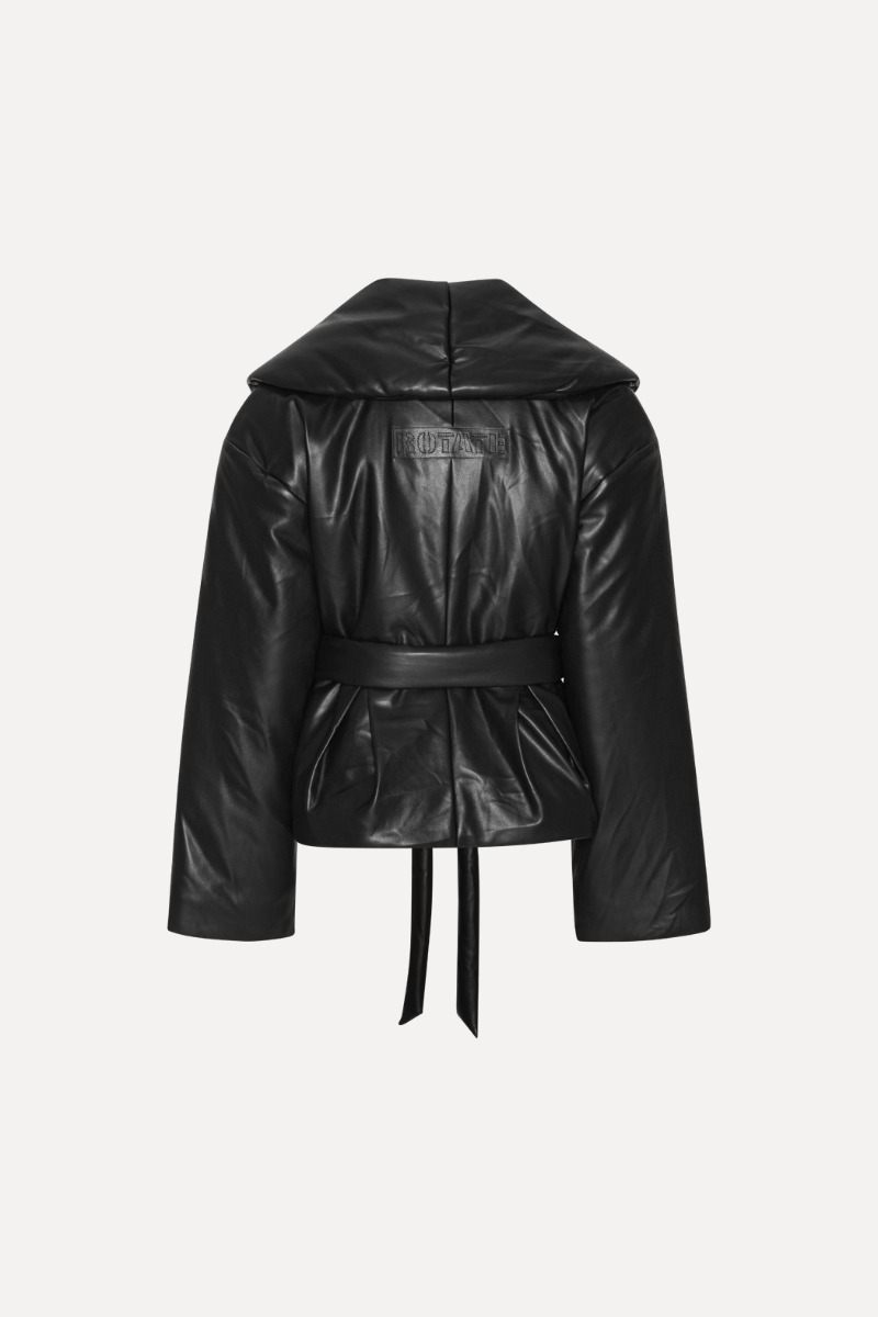 Belted Puffer Jacket Black ROTATE Birger Christensen