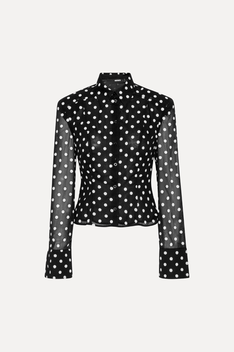 Chiffon Fitted Shirt Black - ROTATE Birger Christensen