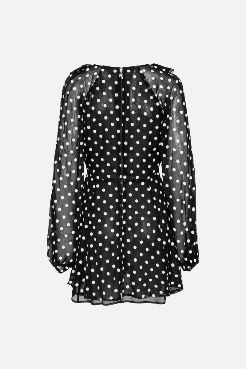 Chiffon Ruffle Mini Dress Black - ROTATE Birger Christensen Chiffon Ruffle Mini Dress Black - ROTATE Birger Christensen