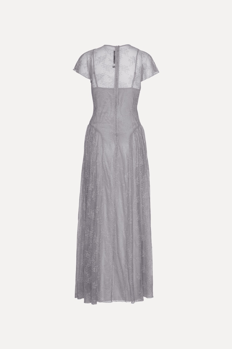 Picture perfect light grey lace maxi dress online