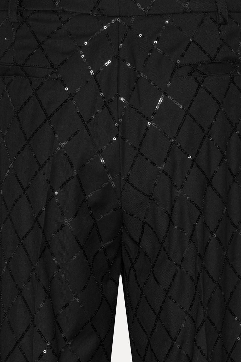 Wide Leg Sequins Pants Black - ROTATE Birger Christensen