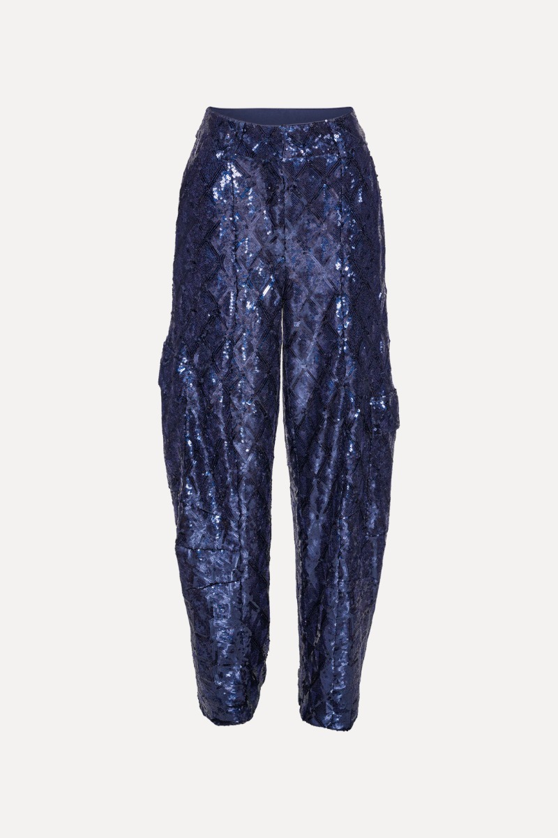 【関税&送料込】Rotate Birger Christensen Silver Pants In Or ROTATE BIRGER CHRISTENSEN Metallic croc-effect slim-leg