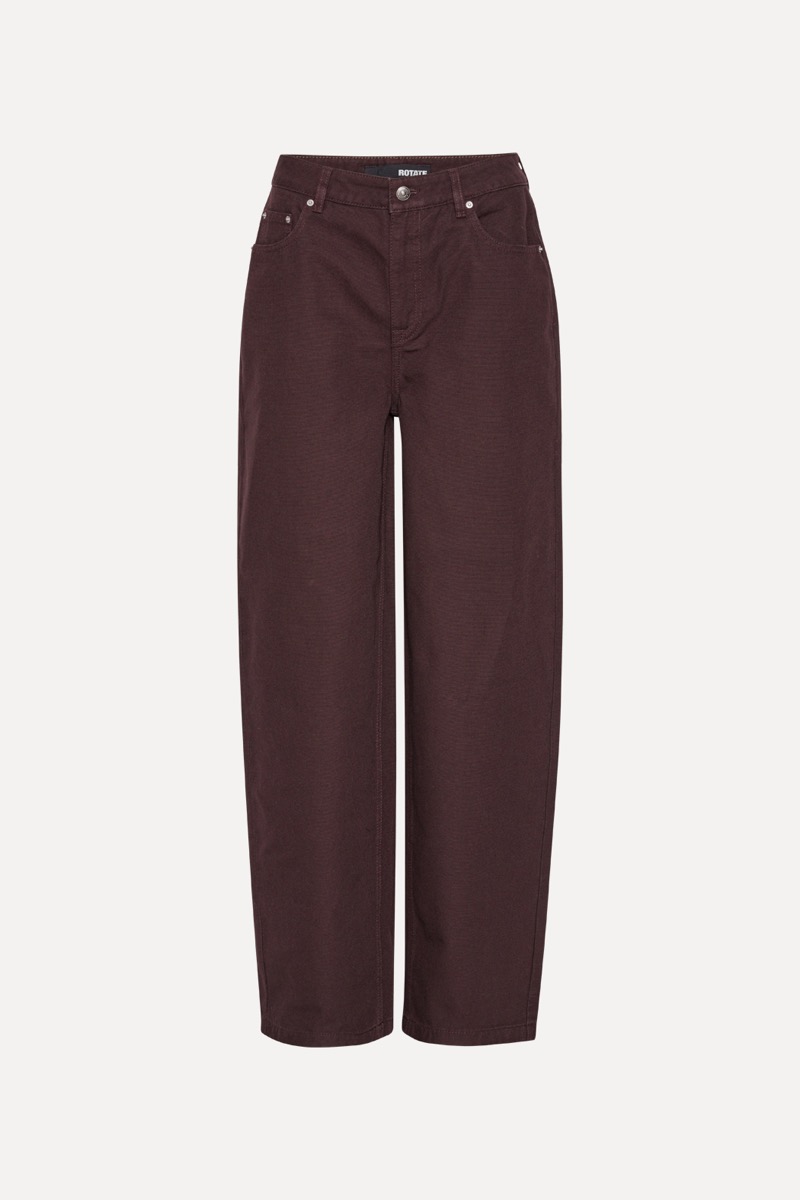 Heavy Woven Wide Pants Dark Brown - ROTATE Birger Christensen