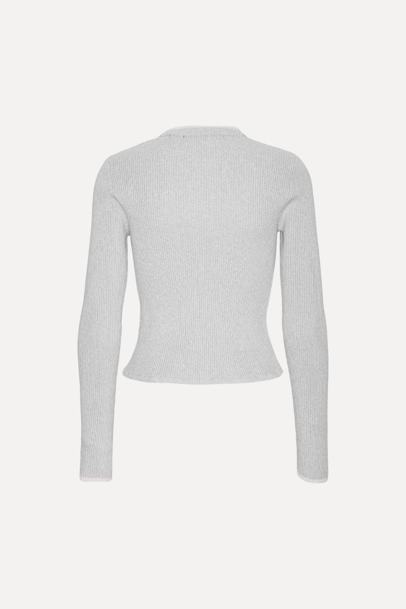 Fine Rib Cardigan Light Blue - ROTATE Birger Christensen Fine Rib Cardigan Light Blue - ROTATE Birger Christensen