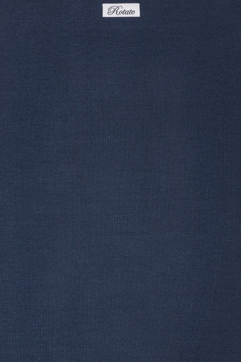 Rib Long Midi Skirt Dark Blue - ROTATE Birger Christensen