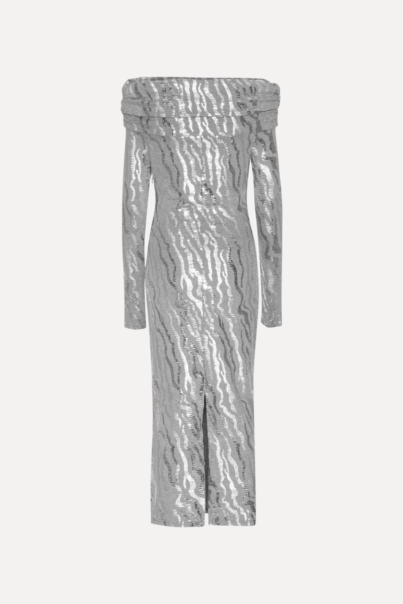 【Rotate】 Sequinedミディドレス Stretch Sequin Midi Dress Dark Grey - ROTATE Birger Christensen