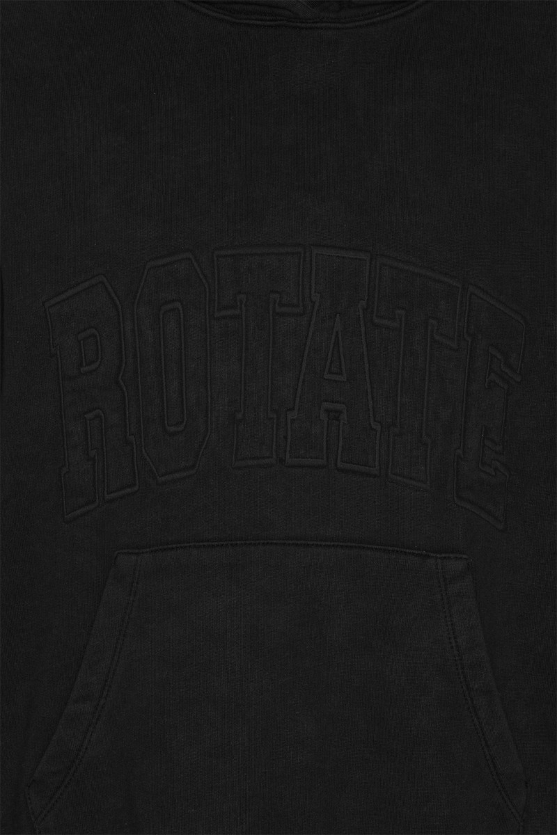 Washed Heavy Sweat Hoodie Black - ROTATE Birger Christensen