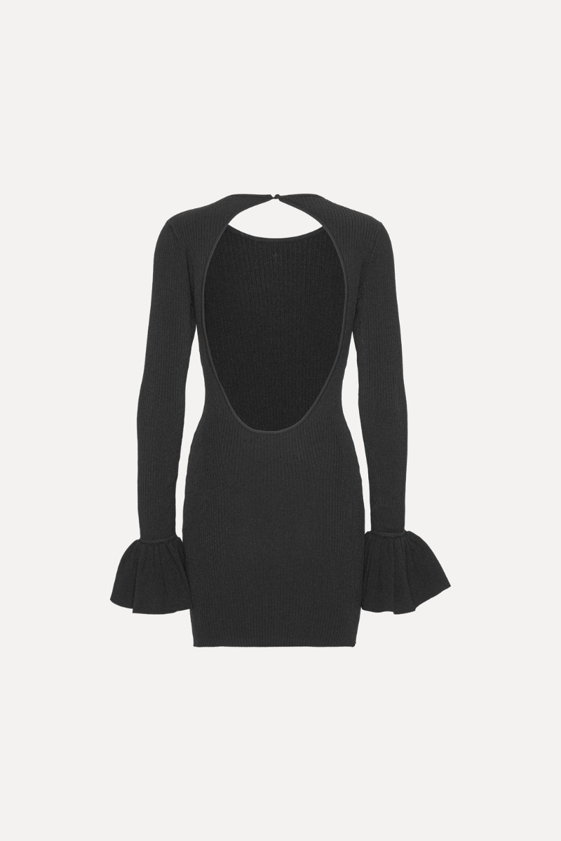 Knit Mini Cutout Dress Black - ROTATE Birger Christensen Knit Mini Cutout Dress Black - ROTATE Birger Christensen