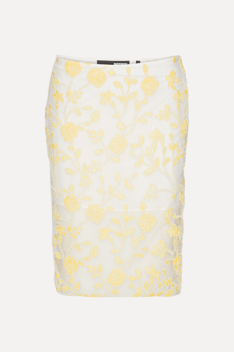 スカート ROTATE FLORAL PENCIL SKIRT Flower Mesh Pencil Skirt Black - ROTATE Birger Christensen