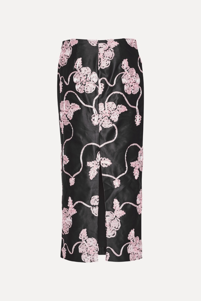 スカート ROTATE FLORAL PENCIL SKIRT ROTATE BIRGER CHRISTENSEN floral-mesh Pencil Skirt | Black