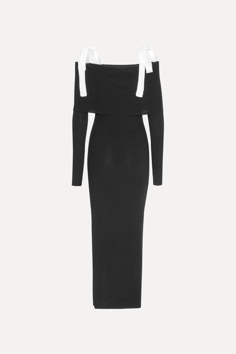 ワンピース ROTATE BIRGER CHRISTENSEN 'Off Shoulder' dress Off Shoulder Knit Dress Black - ROTATE Birger Christensen