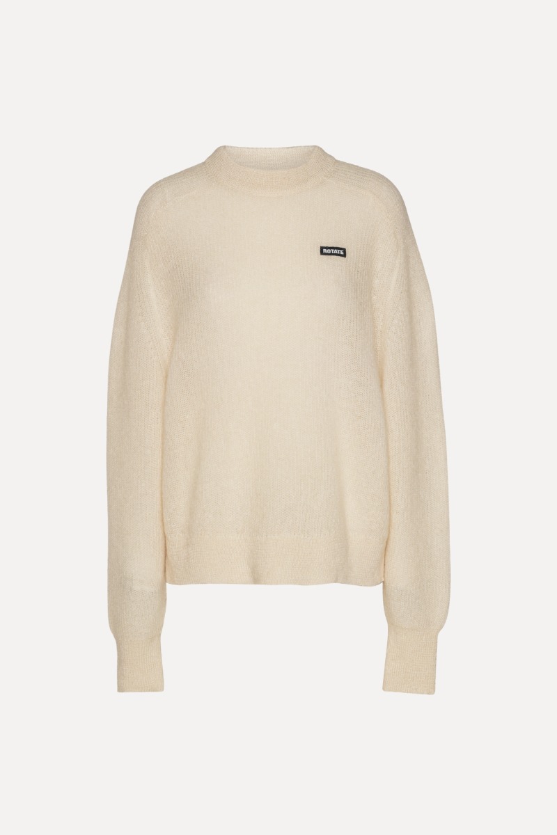 Light Knit Logo Sweater Egret - ROTATE Birger Christensen
