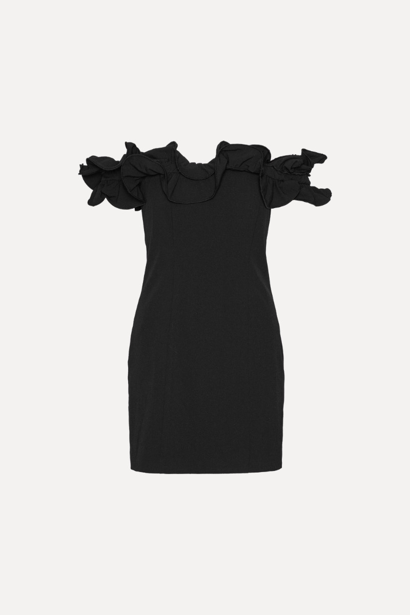 Mini Ruffle Dress Black - ROTATE Birger Christensen