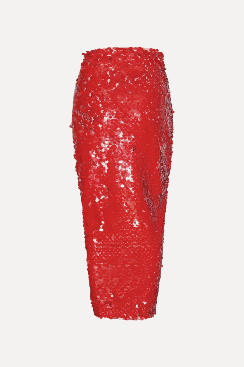 Assymetric Sequin Skirt Red ROTATE Birger Christensen