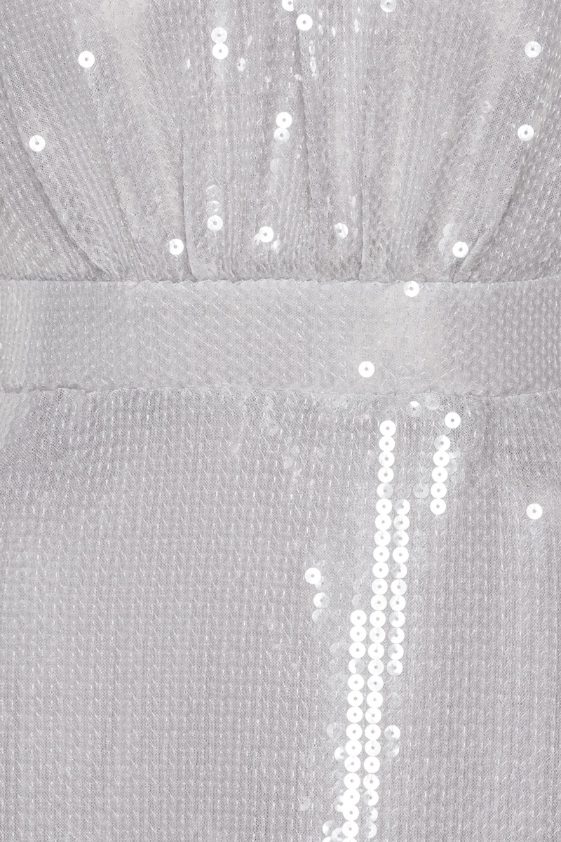 Sequin Midi Puff Dress Light Grey - ROTATE Birger Christensen