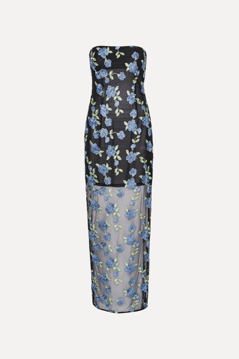 ワンピース ROTATE Woman Dress Black 113874 1000 Black flower mesh maxi dress Rotate - women - ROTATE
