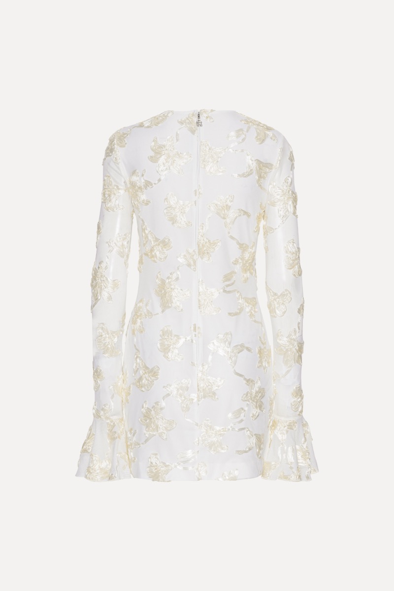 Flower Mesh Mini Dress White ROTATE Birger Christensen