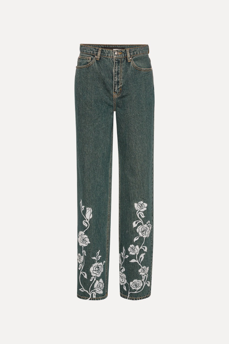 デニム・ジーパン ROTATE BIRGER CHRISTENSEN 'Laced Straight Leg' jeans Laced Straight Leg Jeans Blue - ROTATE Birger Christensen